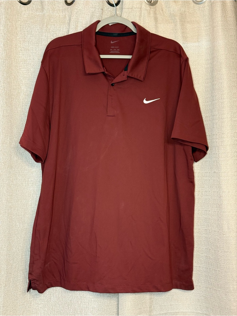Nike Men’s Maroon Short-Sleeve Dri-FIT Polo